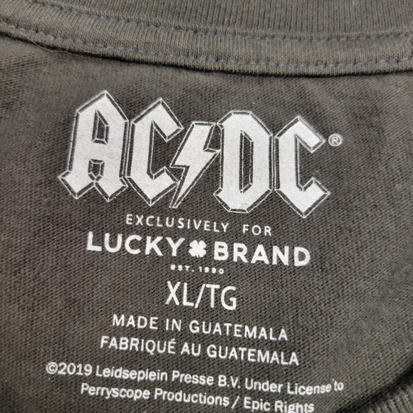 Lucky Brand AC/DC Gray short sleeve T-shirt men’s XL - Picture 3 of 5